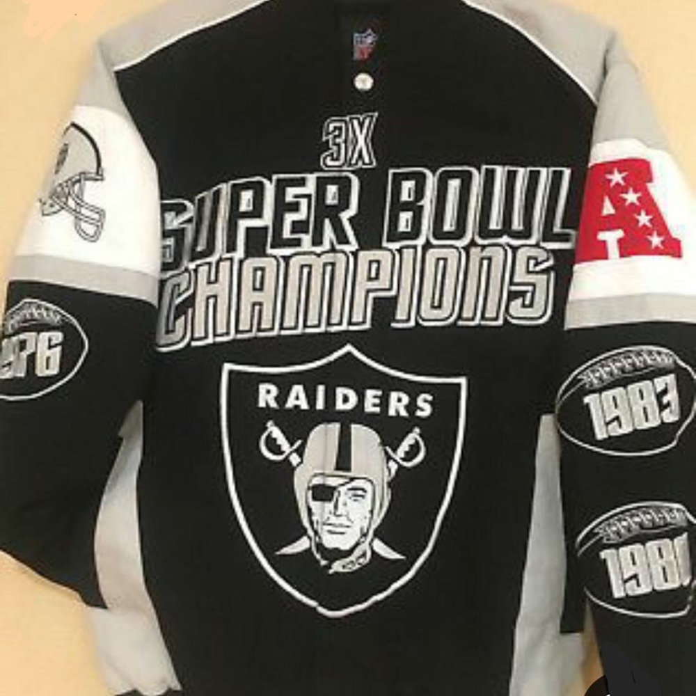 Oakland Raiders 3X Super Bowl Chap Twill Jacket